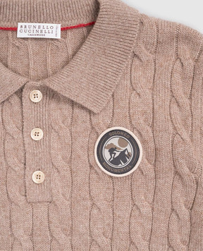 Brunello Cucinelli Children's brown cashmere polo shirt B22M72315A
