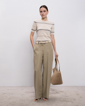 Peserico Beige striped top A99091F149173M