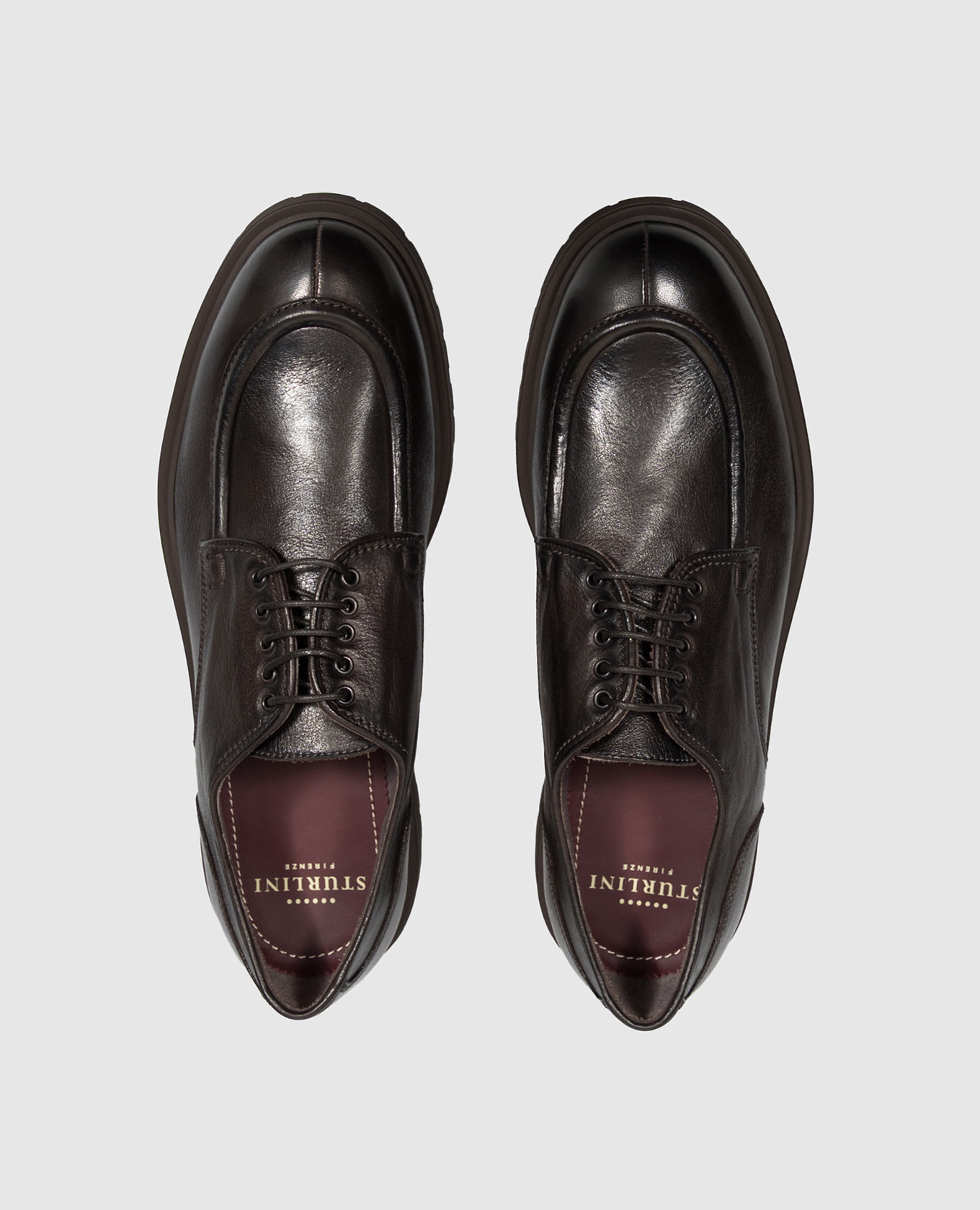 Dark brown leather derby shoes Sturlini 4