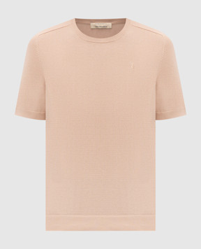Trussardi Beige silk T-shirt with embroidered emblem M0618000066NMK617K00