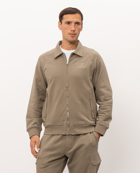 C.P. Company Khaki sports jacket with logo embroidery MSS027A005086W