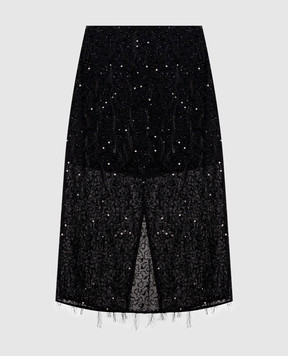 Twinset Black skirt with beads 262TT2082