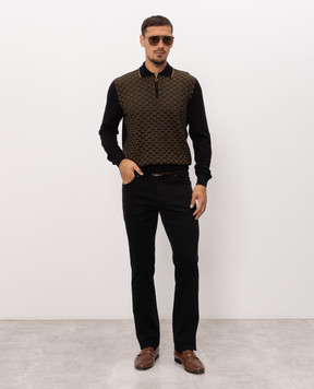 Stefano Ricci Black jeans with logo patch MFT63B1150TR183K