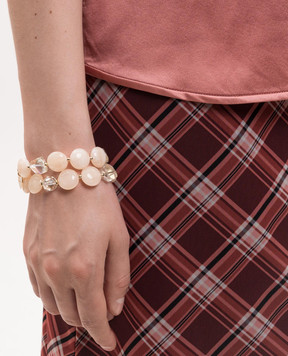 Dolman Bijoux Set of beige bracelets with crystals 33775