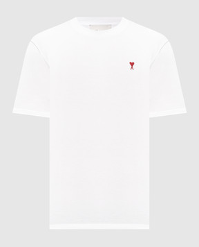 Ami Paris White T-shirt with embroidered emblem BFUTS035724