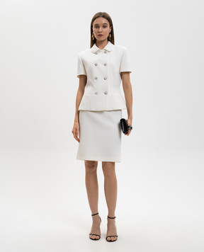 Versace White double-breasted wool jacket 10230621A12789