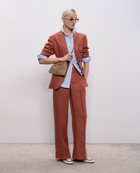 Brunello Cucinelli Pink linen pants MH527P8492