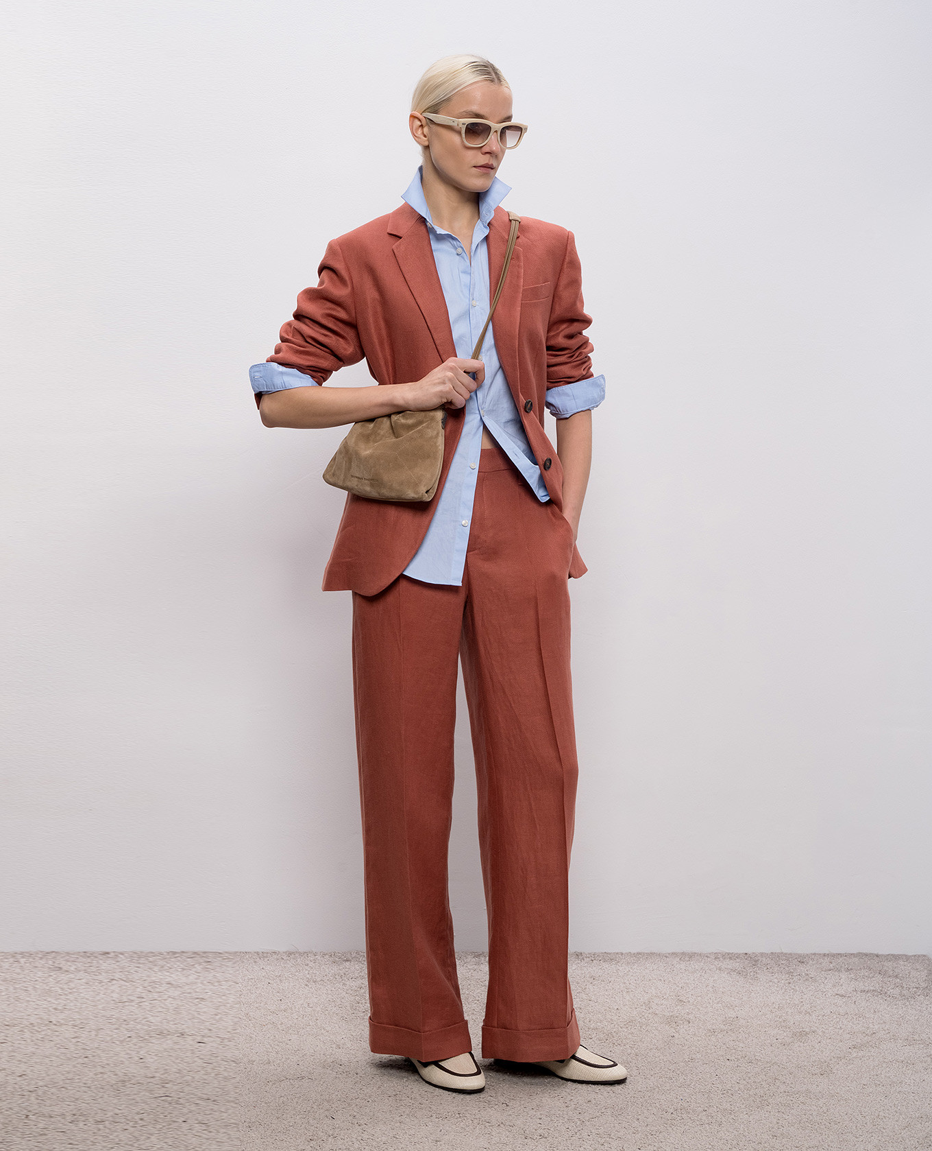 Pink linen pants Brunello Cucinelli 2