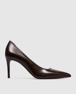 Khaite Jett D'Orsay brown leather shoes F2040943
