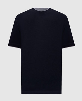 Brunello Cucinelli Blue silk t-shirt MH8367427