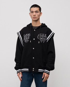 Off-White Black sports jacket with logo 44MEK003F5F001