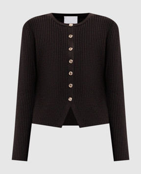 Allude Brown wool and cashmere cardigan 26517080