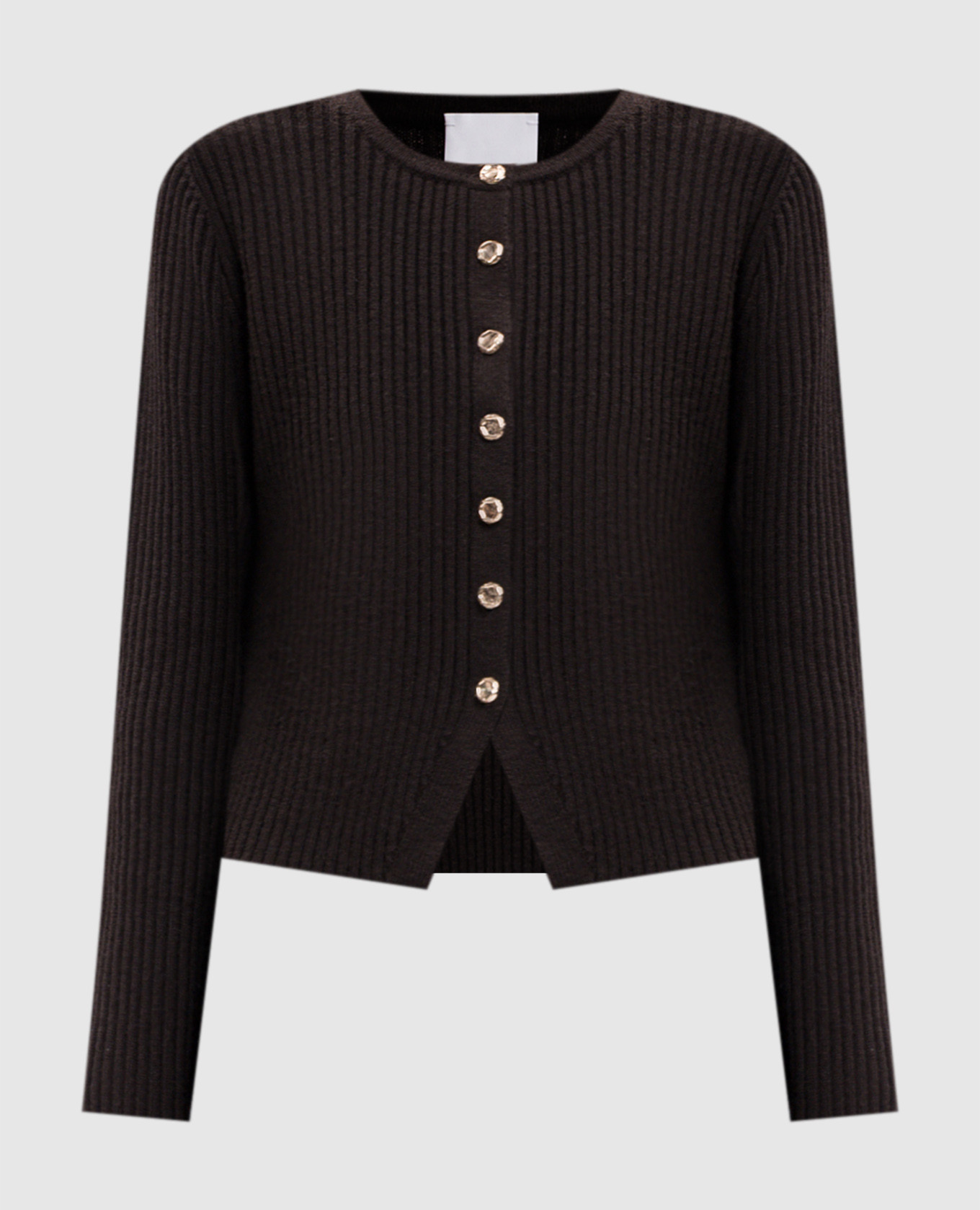 Brown wool and cashmere cardigan