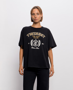 Twinset Black T-shirt with print 262LI2GFF