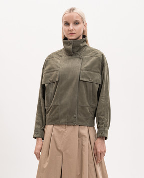 Babe Pay Pls Green suede jacket 2614SUEDE