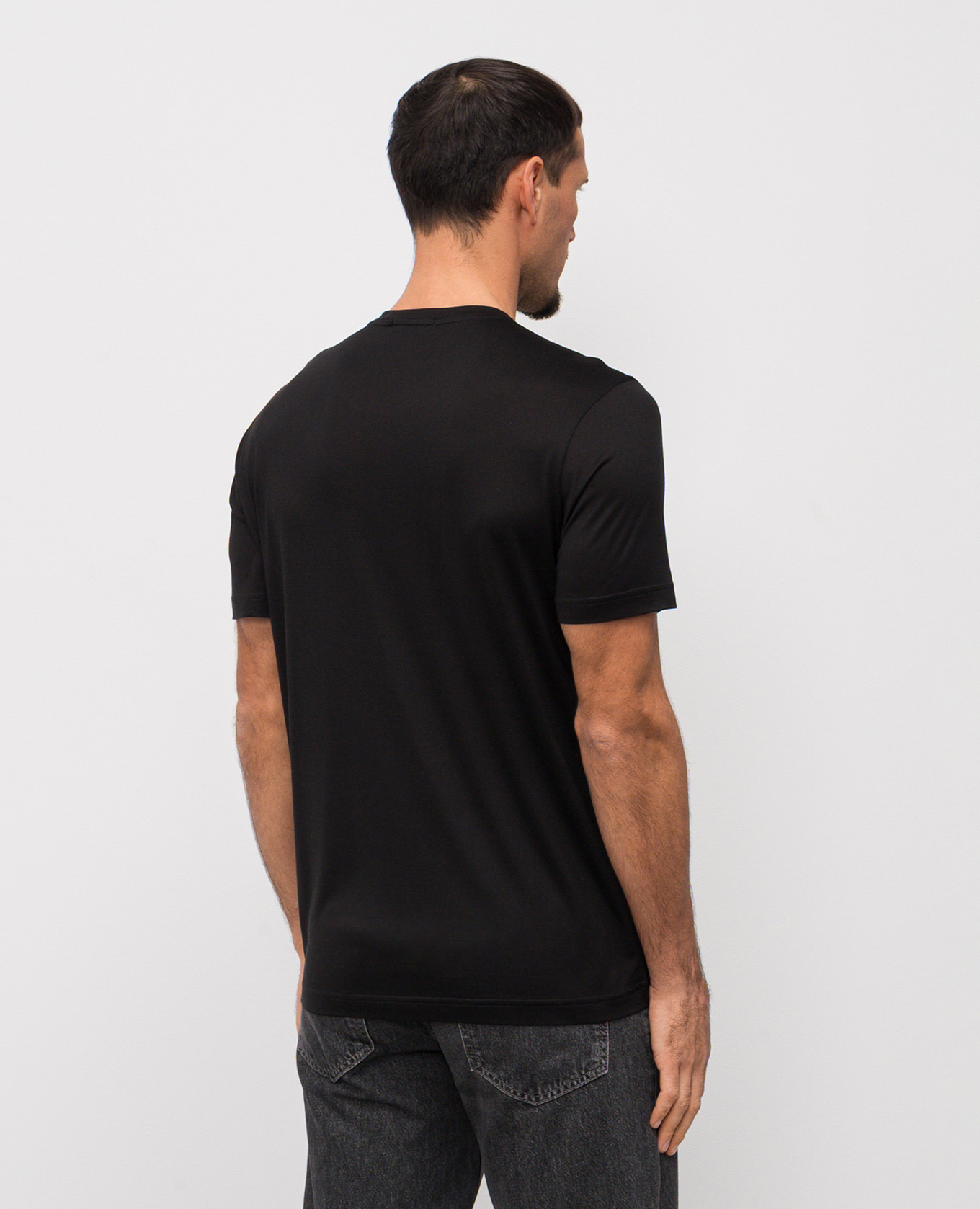 

ENNO black silk t-shirt Stefan Brandt