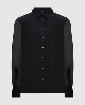Peserico Black shirt with silk A0624608372