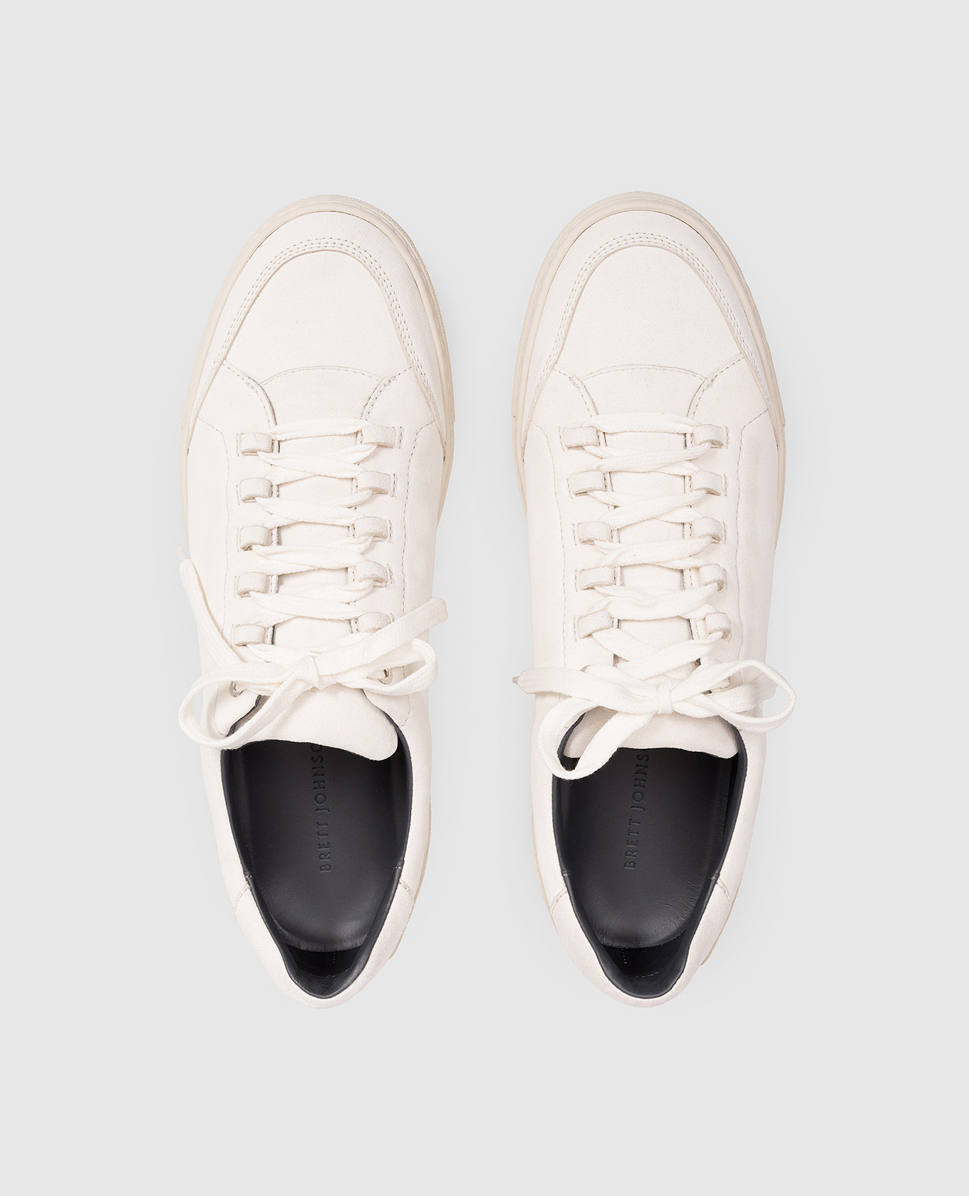 White suede sneakers with emblem Brett Johnson 4