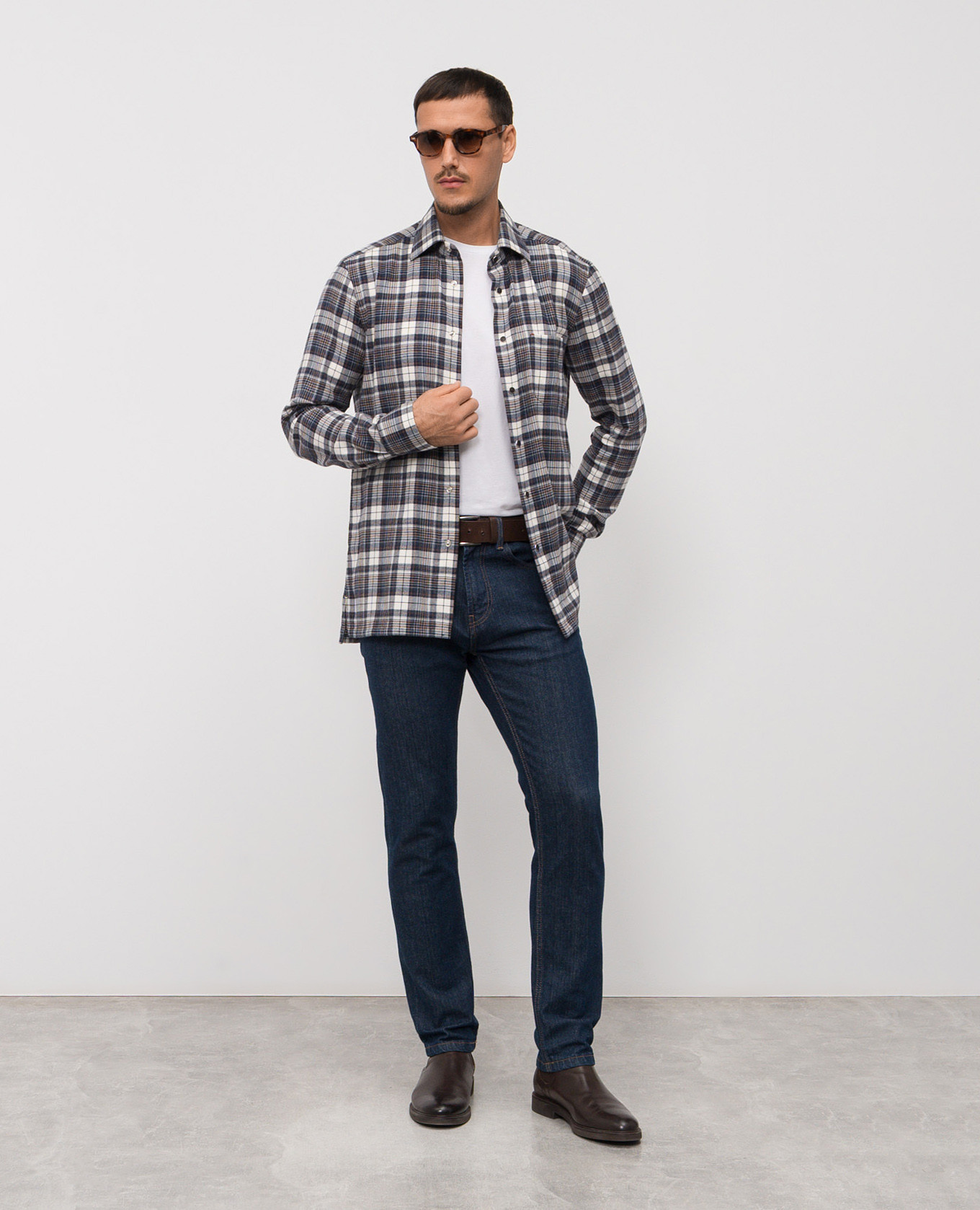 

Blue checkered shirt Kiton