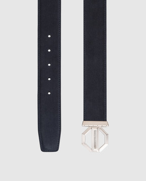 Stefano Ricci Blue suede belt with logo N381SDC554P