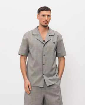 Balmain Grey wool Windsor check shirt GH1HN151WD37