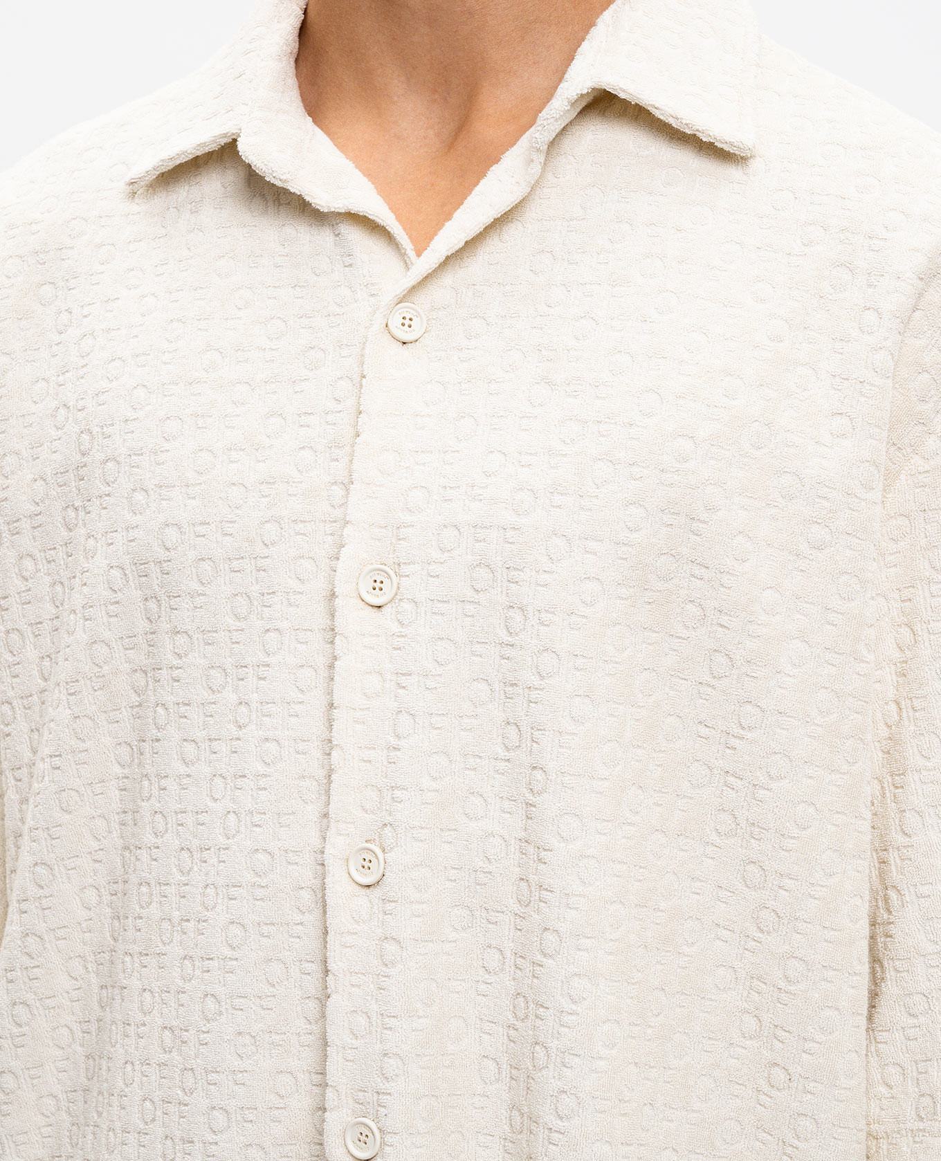 

Beige terry shirt with logo pattern Off-White