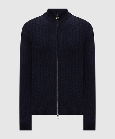 Blue cashmere and wool cardigan