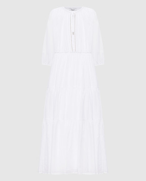 Peserico White maxi dress with ruffles S02109L100481