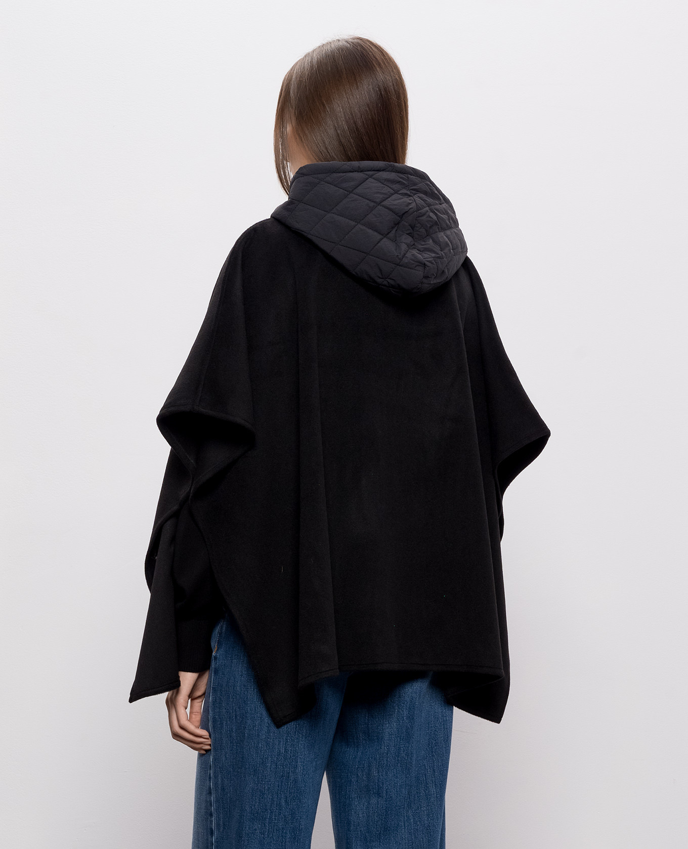 Black poncho with hood Twinset 4