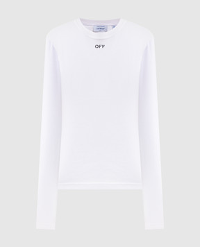 Off-White Ivory ribbed long-sleeve top 2FB00674T