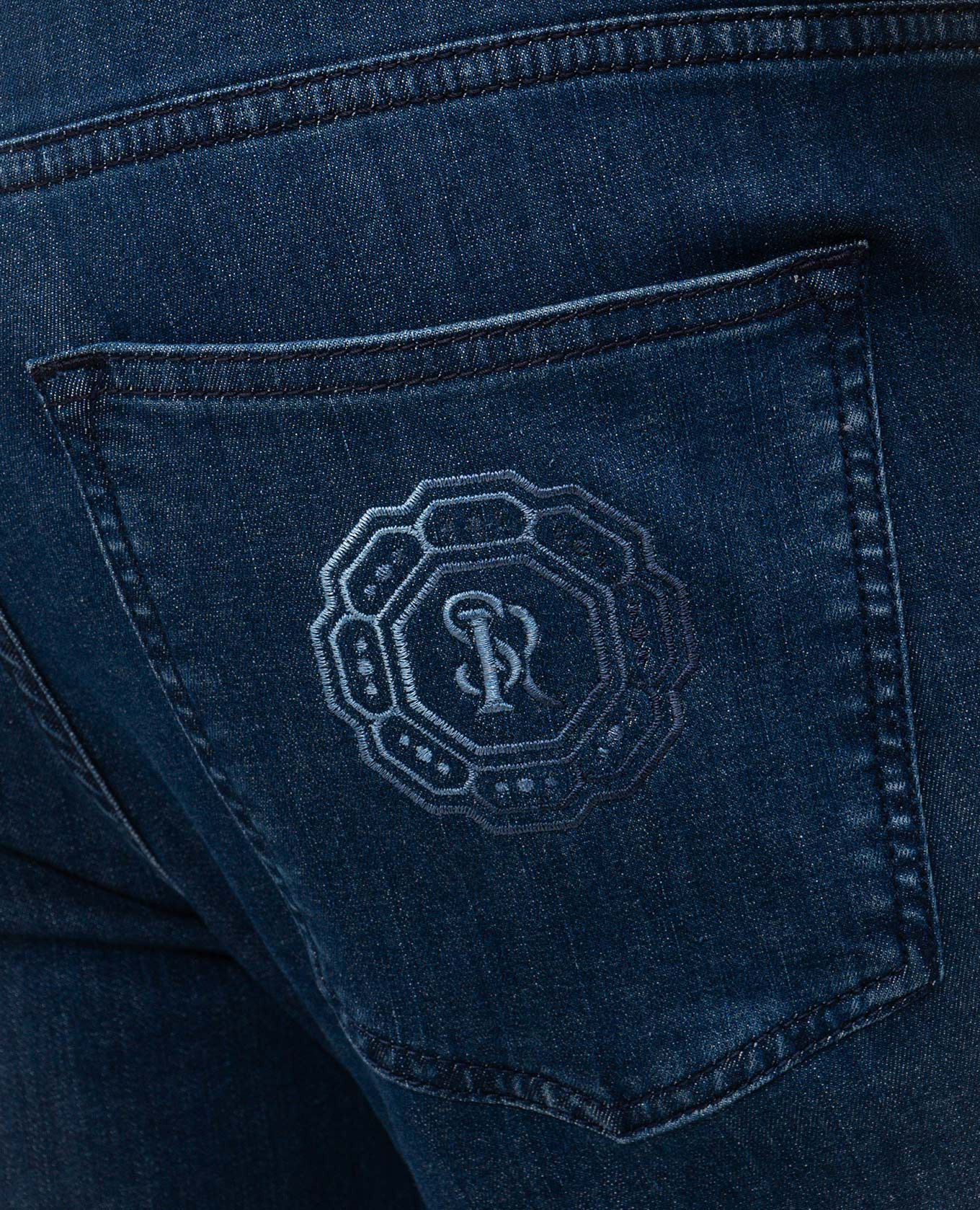 Blue jeans with logo patch Stefano Ricci 4