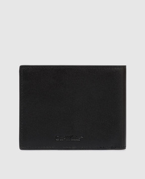 Off-White Black leather wallet with For Money print OMNC074C99LEA001