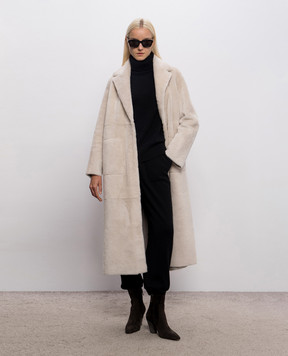 Simonetta Ravizza Beige reversible sheepskin coat Mila 125 F06CO209H21