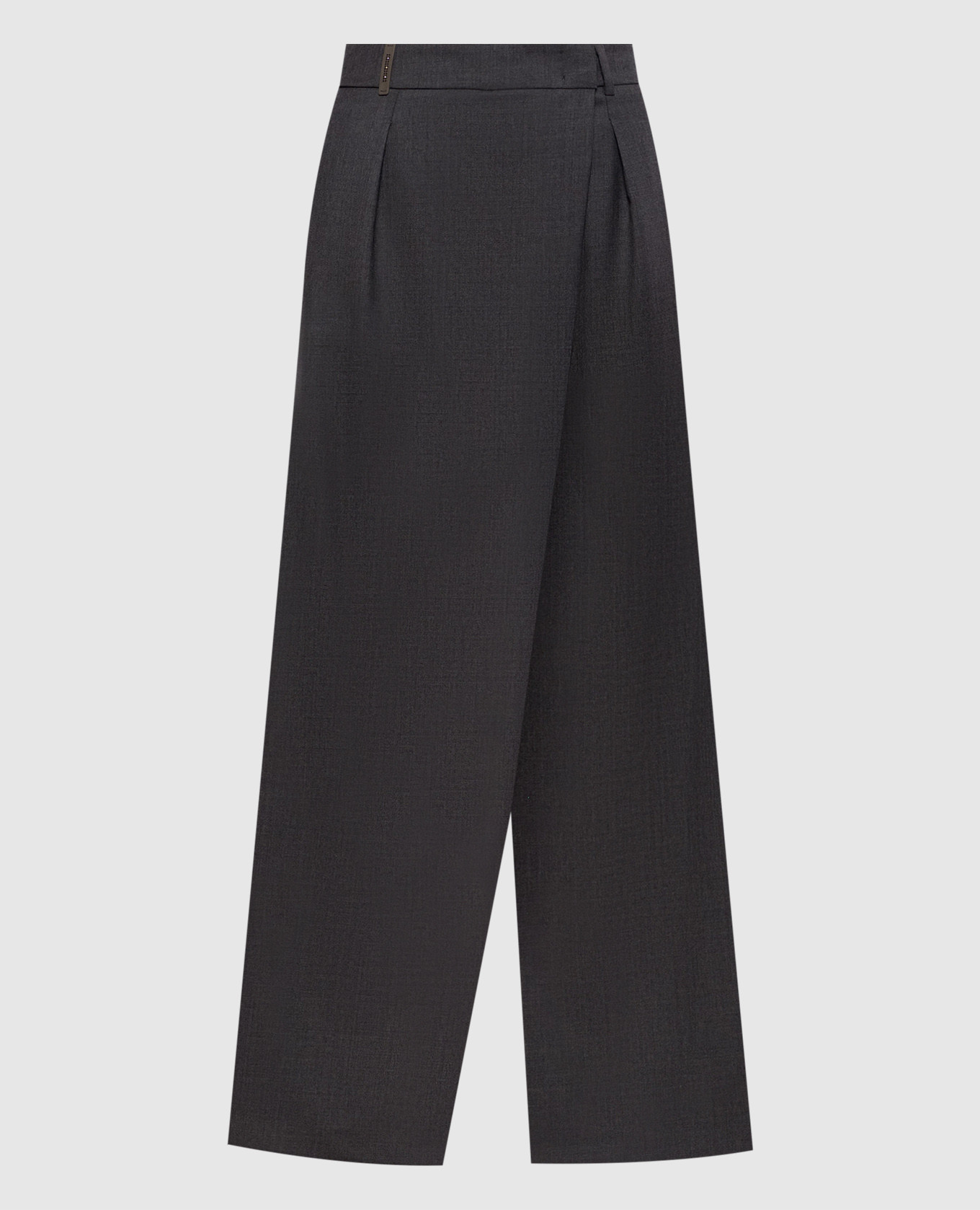 Gray wool pants with patch