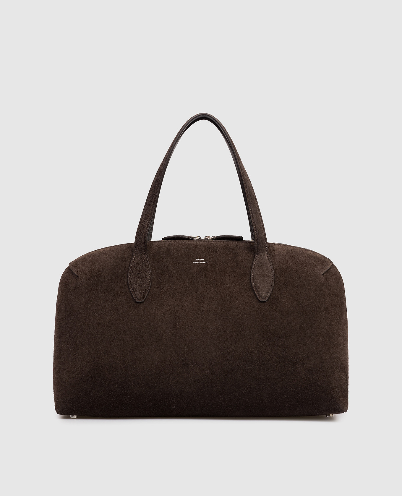 

Brown suede tote bag with logo print Toteme