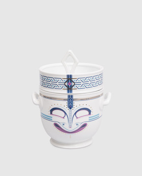 Geminiano Cozzi 1765 White porcelain Quart-Hada? Ethnics ice cube tray in a gift box AEBMC807061QH