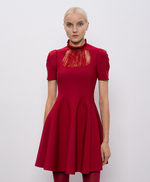 Alexander McQueen - Red dress with lace 848829Q1BE6 - shop with Ireland  delivery at Symbol