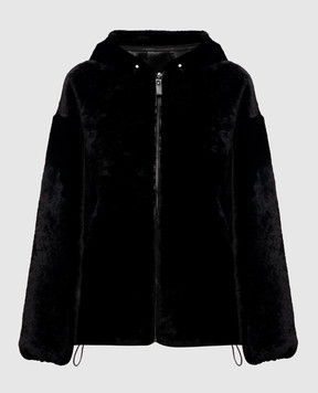 Babe Pay Pls Black reversible sheepskin coat with hood 2536SETA