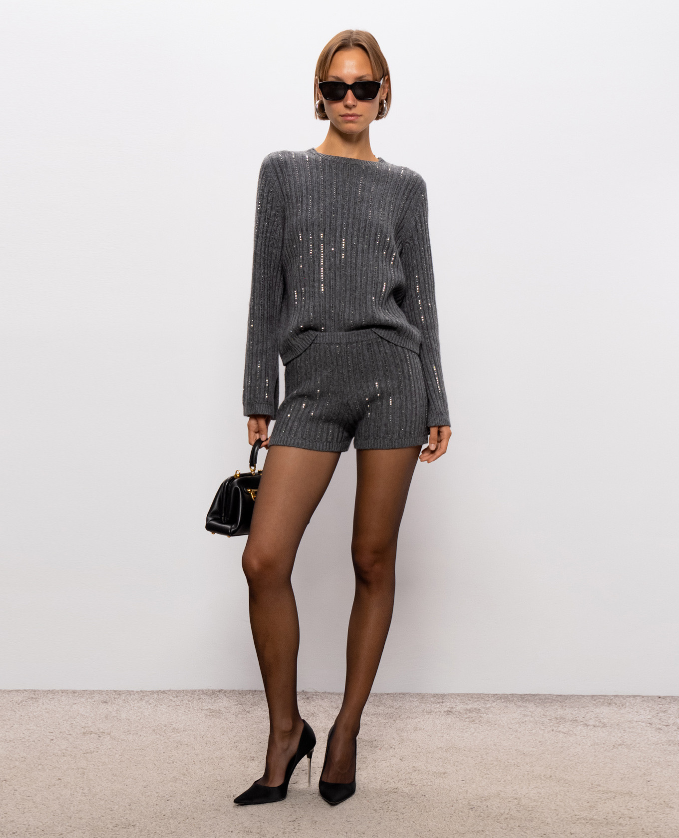 Gray sweater with crystals Twinset 2