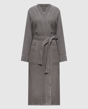 L'appartement Gray waffle bathrobe MIAWAFFLEBATHROBE