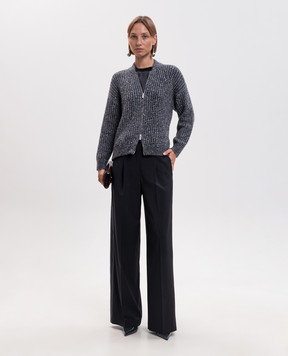 Peserico Blue alpaca cardigan with sequins A99248F05G9100