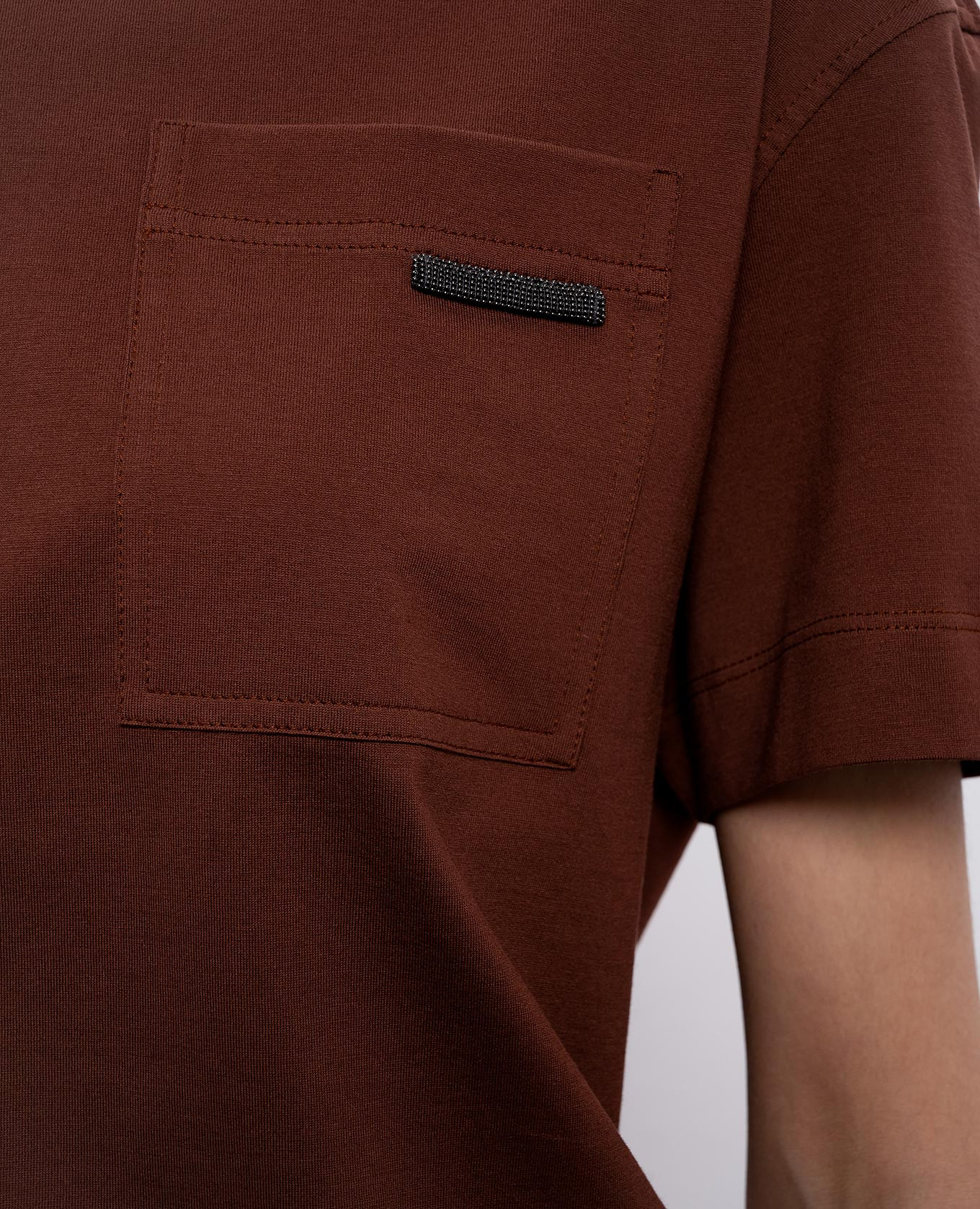 

Brown T-shirt with pocket Brunello Cucinelli