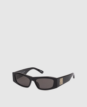 Balenciaga Black Nano Rectangle AF Sunglasses 858870T0039