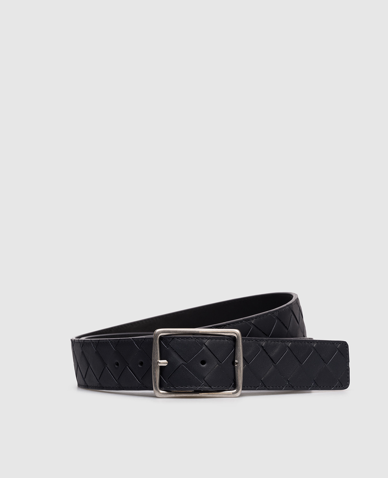 Blue leather reversible belt Bottega Veneta