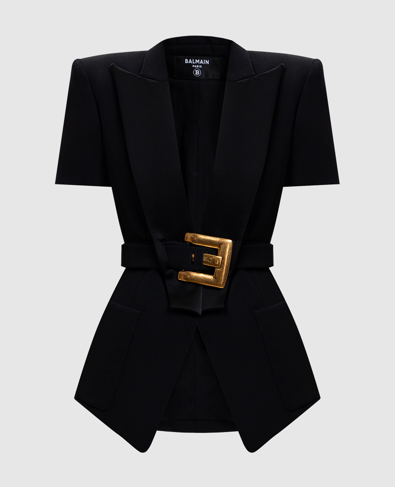 

Black wool jacket with short sleeves Balmain