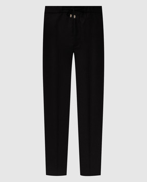 Enrico Mandelli Black wool and cashmere pants GYMP015804