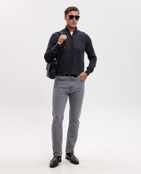 Canali Dark gray wool cardigan MK01149C0022