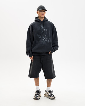 Vetements Black hoodie with print ME76HD192BX