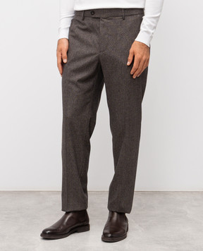Peserico Brown wool pants with a pattern R5422008273