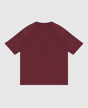 Balmain Children's burgundy T-shirt with textured logo BZ8I01Z36721214